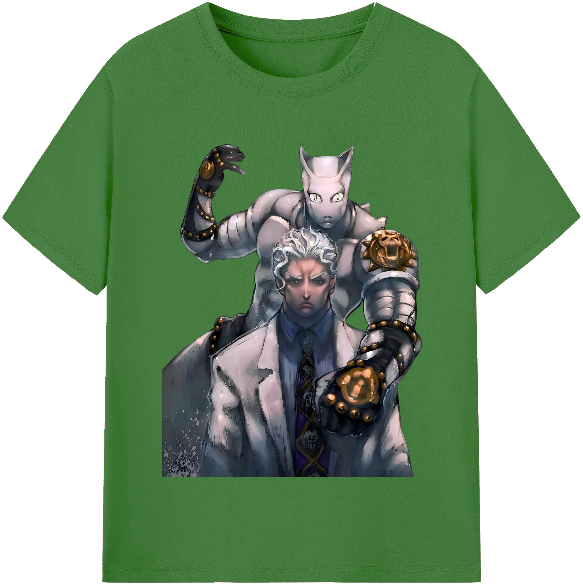 （画像用） ジョジョの奇妙な冒険 きら よしかげ JoJo's Bizarre Adventure Kira Yoshikage レディースカジュアルプリントTシャツ（綿100％）